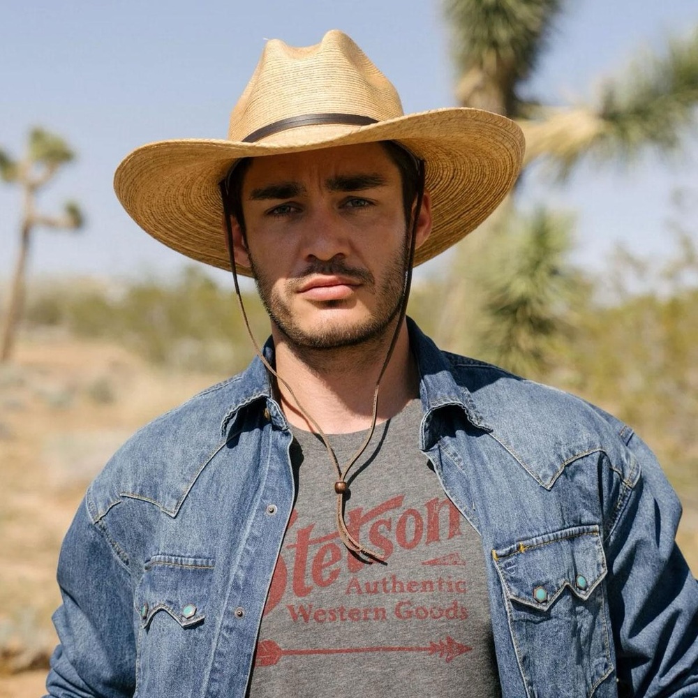 Stetson • Bryce Palm Leaf Straw Gus Western Hat - Picture 2 of 12